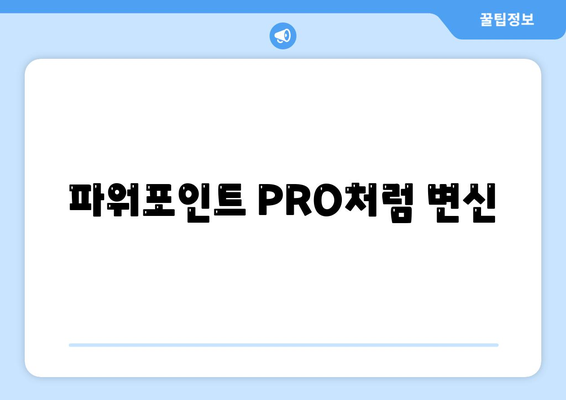 파워포인트 PRO처럼 변신