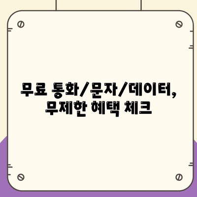 무료 통화/문자/데이터, 무제한 혜택 체크