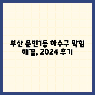 부산시 남구 문현1동 하수구막힘 | 가격 | 비용 | 기름제거 | 싱크대 | 변기 | 세면대 | 역류 | 냄새차단 | 2024 후기