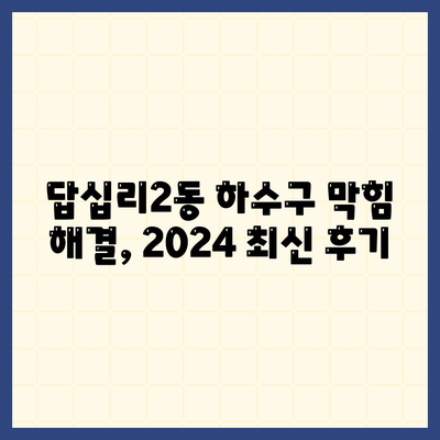 서울시 동대문구 답십리제2동 하수구막힘 | 가격 | 비용 | 기름제거 | 싱크대 | 변기 | 세면대 | 역류 | 냄새차단 | 2024 후기