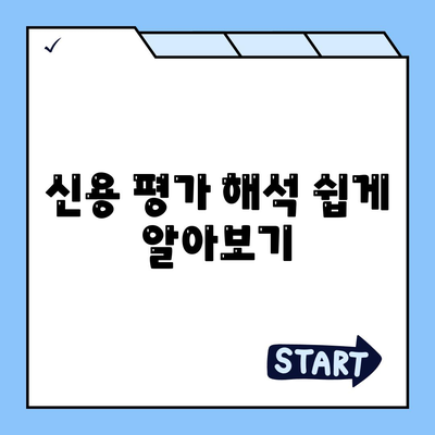 신용 평가 해석 쉽게 알아보기