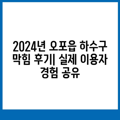 경기도 광주시 오포읍 하수구막힘 | 가격 | 비용 | 기름제거 | 싱크대 | 변기 | 세면대 | 역류 | 냄새차단 | 2024 후기