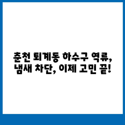 강원도 춘천시 퇴계동 하수구막힘 | 가격 | 비용 | 기름제거 | 싱크대 | 변기 | 세면대 | 역류 | 냄새차단 | 2024 후기