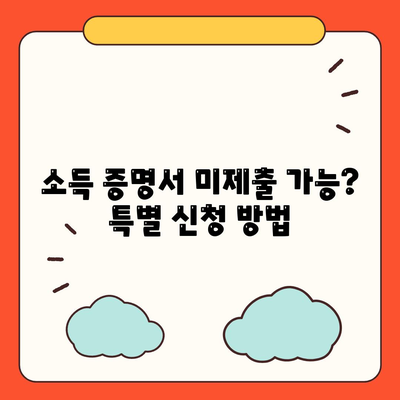 소득 증명서 미제출 가능? 특별 신청 방법