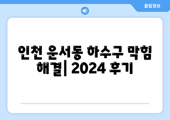 인천시 중구 운서동 하수구막힘 | 가격 | 비용 | 기름제거 | 싱크대 | 변기 | 세면대 | 역류 | 냄새차단 | 2024 후기