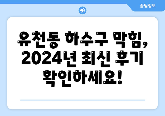 대구시 달서구 유천동 하수구막힘 | 가격 | 비용 | 기름제거 | 싱크대 | 변기 | 세면대 | 역류 | 냄새차단 | 2024 후기