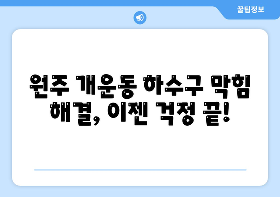 강원도 원주시 개운동 하수구막힘 | 가격 | 비용 | 기름제거 | 싱크대 | 변기 | 세면대 | 역류 | 냄새차단 | 2024 후기