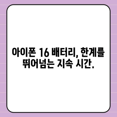 아이폰 16 배터리 혁신 | 휴대용 컴퓨팅의 한계 확장