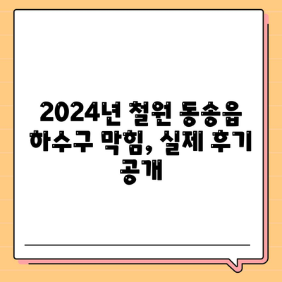 강원도 철원군 동송읍 하수구막힘 | 가격 | 비용 | 기름제거 | 싱크대 | 변기 | 세면대 | 역류 | 냄새차단 | 2024 후기