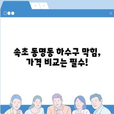 강원도 속초시 동명동 하수구막힘 | 가격 | 비용 | 기름제거 | 싱크대 | 변기 | 세면대 | 역류 | 냄새차단 | 2024 후기