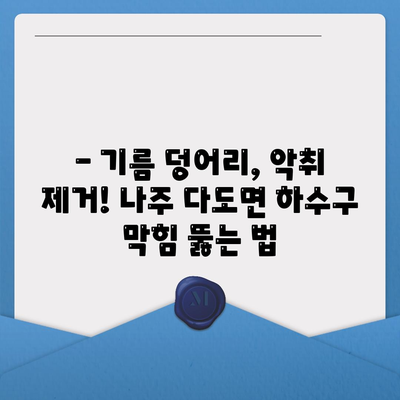 전라남도 나주시 다도면 하수구막힘 | 가격 | 비용 | 기름제거 | 싱크대 | 변기 | 세면대 | 역류 | 냄새차단 | 2024 후기