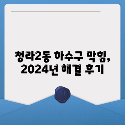 인천시 서구 청라2동 하수구막힘 | 가격 | 비용 | 기름제거 | 싱크대 | 변기 | 세면대 | 역류 | 냄새차단 | 2024 후기