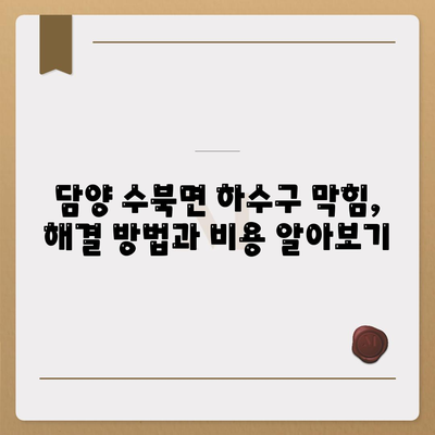 전라남도 담양군 수북면 하수구막힘 | 가격 | 비용 | 기름제거 | 싱크대 | 변기 | 세면대 | 역류 | 냄새차단 | 2024 후기