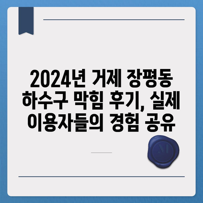 경상남도 거제시 장평동 하수구막힘 | 가격 | 비용 | 기름제거 | 싱크대 | 변기 | 세면대 | 역류 | 냄새차단 | 2024 후기