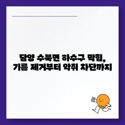 전라남도 담양군 수북면 하수구막힘 | 가격 | 비용 | 기름제거 | 싱크대 | 변기 | 세면대 | 역류 | 냄새차단 | 2024 후기