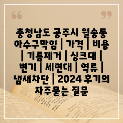 충청남도 공주시 월송동 하수구막힘 | 가격 | 비용 | 기름제거 | 싱크대 | 변기 | 세면대 | 역류 | 냄새차단 | 2024 후기