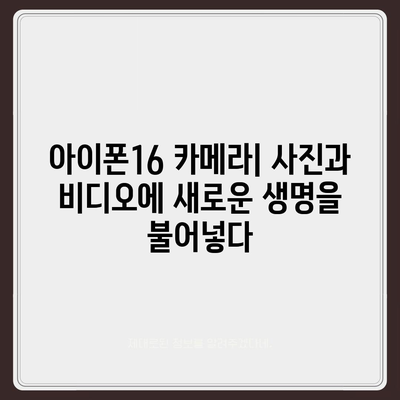 아이폰16 카메라 | 사진 및 비디오 촬영을 위한 놀라운 소프트웨어 향상