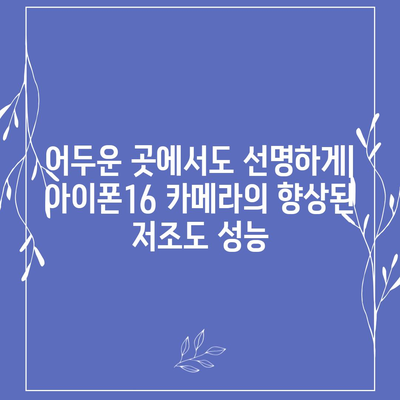 아이폰16 카메라의 비약적 성장