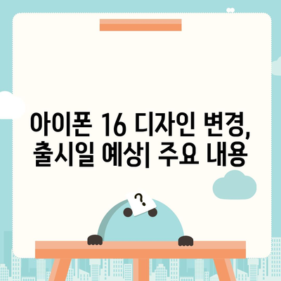 아이폰 16 디자인 변경, 출시일 예상