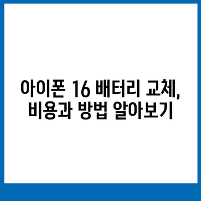 아이폰 16 배터리 문젯점 해결 | 일반적인 문제와 솔루션