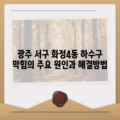 광주시 서구 화정4동 하수구막힘 | 가격 | 비용 | 기름제거 | 싱크대 | 변기 | 세면대 | 역류 | 냄새차단 | 2024 후기