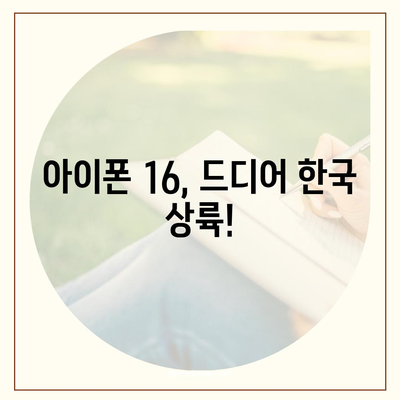 아이폰 16 한국 출시일 및 1차 출시 프로모션