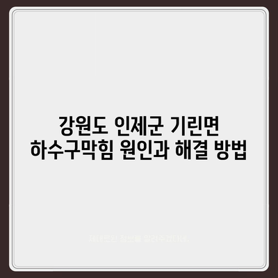 강원도 인제군 기린면 하수구막힘 | 가격 | 비용 | 기름제거 | 싱크대 | 변기 | 세면대 | 역류 | 냄새차단 | 2024 후기