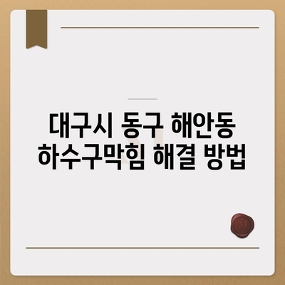 대구시 동구 해안동 하수구막힘 | 가격 | 비용 | 기름제거 | 싱크대 | 변기 | 세면대 | 역류 | 냄새차단 | 2024 후기