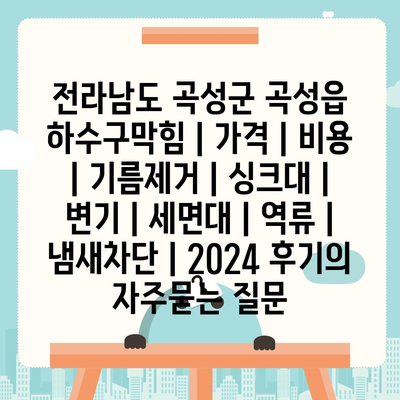 전라남도 곡성군 곡성읍 하수구막힘 | 가격 | 비용 | 기름제거 | 싱크대 | 변기 | 세면대 | 역류 | 냄새차단 | 2024 후기