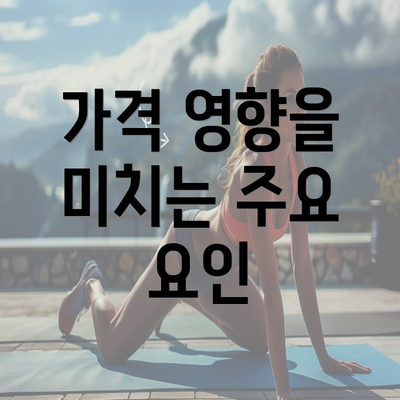 가격 영향을 미치는 주요 요인