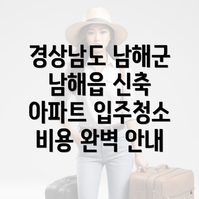 경상남도 남해군 남해읍 신축 아파트 입주청소 비용 완벽 안내