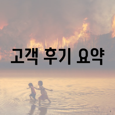 고객 후기 요약