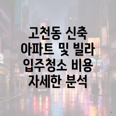 고천동 신축 아파트 및 빌라 입주청소 비용 자세한 분석