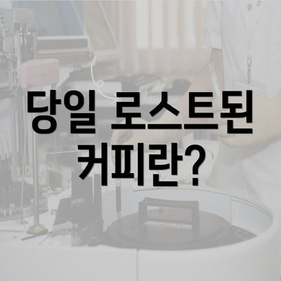 당일 로스트된 커피란?