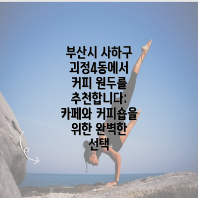 부산시 사하구 괴정4동에서 커피 원두를 추천합니다: 카페와 커피숍을 위한 완벽한 선택