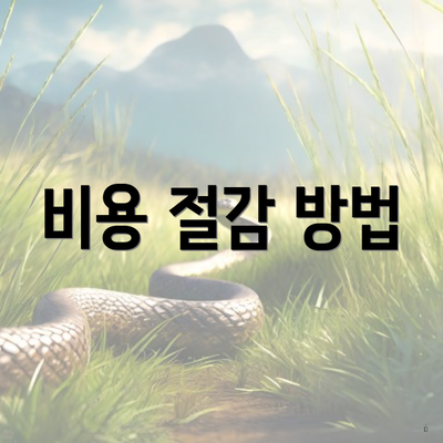 비용 절감 방법