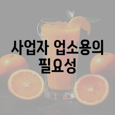 사업자 업소용의 필요성