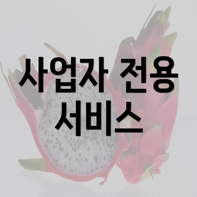 사업자 전용 서비스