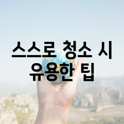 스스로 청소 시 유용한 팁