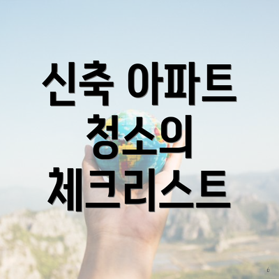 신축 아파트 청소의 체크리스트