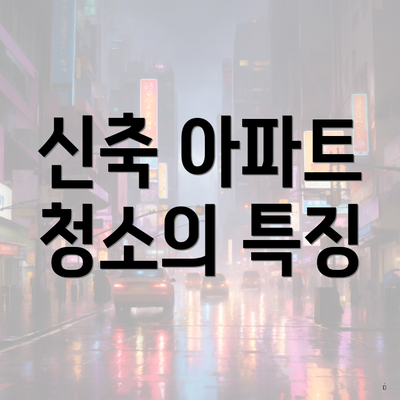 신축 아파트 청소의 특징