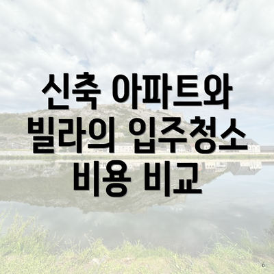 신축 아파트와 빌라의 입주청소 비용 비교