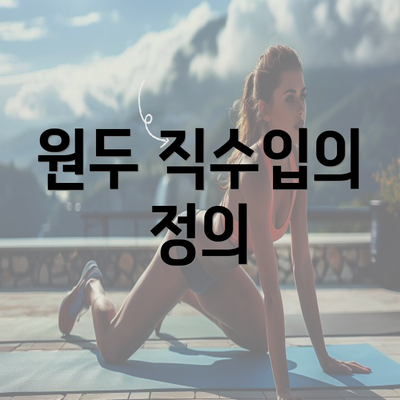 원두 직수입의 정의