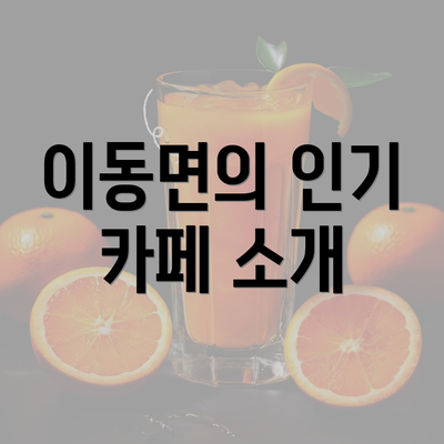 이동면의 인기 카페 소개