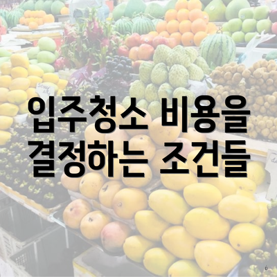 입주청소 비용을 결정하는 조건들