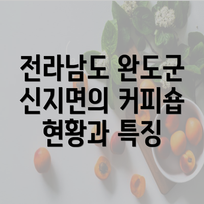 전라남도 완도군 신지면의 커피숍 현황과 특징