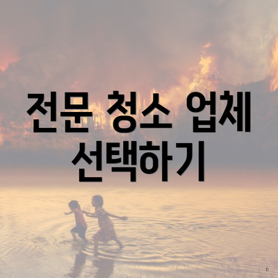 전문 청소 업체 선택하기