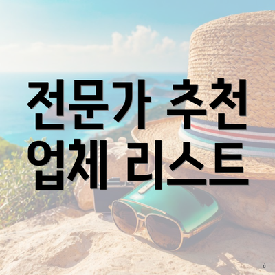 전문가 추천 업체 리스트