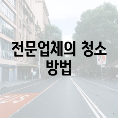 전문업체의 청소 방법