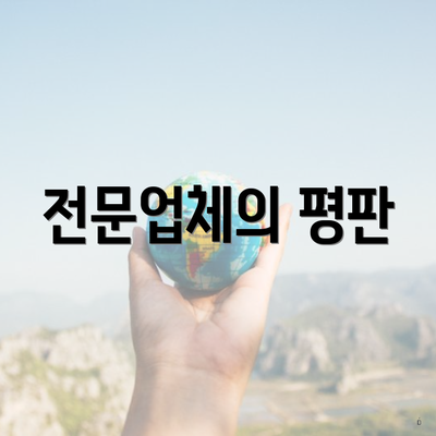 전문업체의 평판